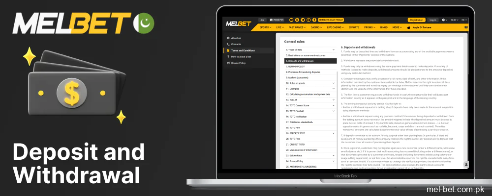 Payment methods for Pakistani users at Melbet