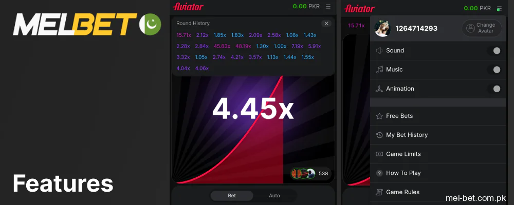 Key features of Aviator game at Melbet Pakistan
