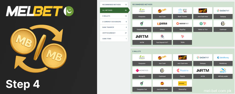 Top up your account in any convenient way, step 4