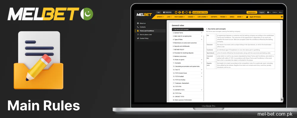 Key rules for betting on Melbet Pakistan