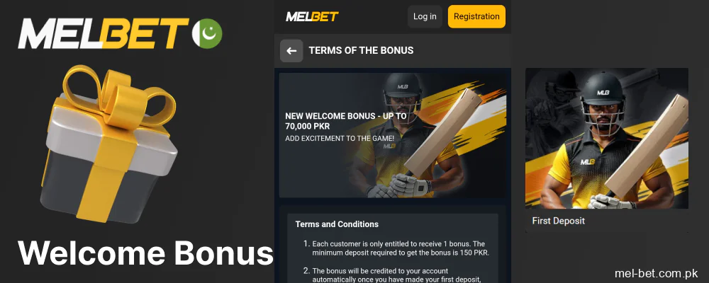 Welcome bonus for new Melbet app users