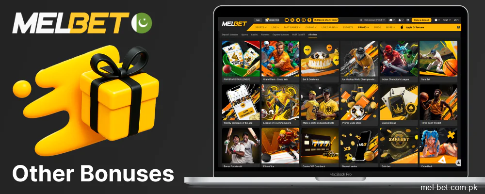 Additional Melbet bonus types for Pakistani users