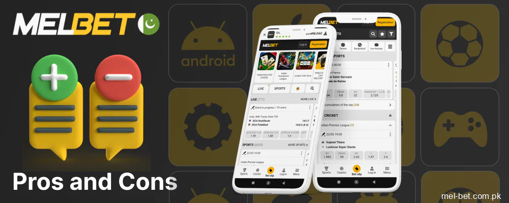 Advantages and disadvantages of Melbet app Pakistan