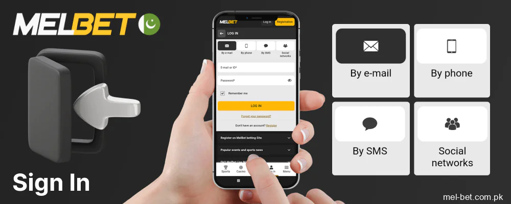 Login process for Melbet app users