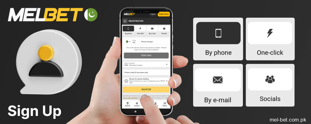 Registration steps in Melbet app Pakistan